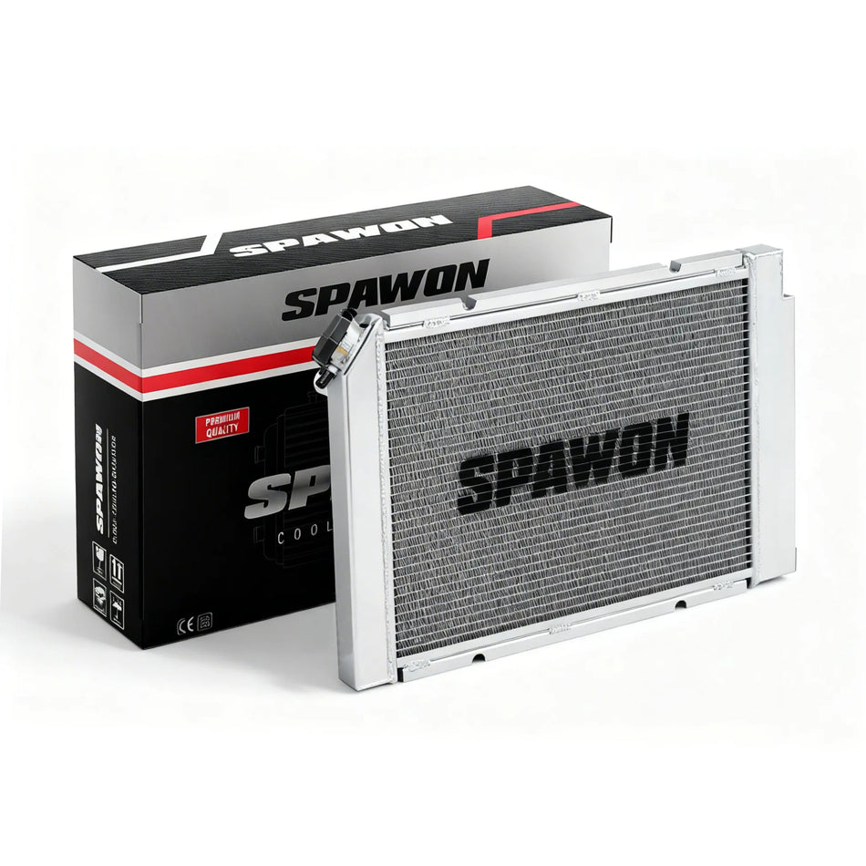 Spawon Aluminum Radiator for Pontiac Fiero 2.5L L4 & 2.8L V6 1984–1988